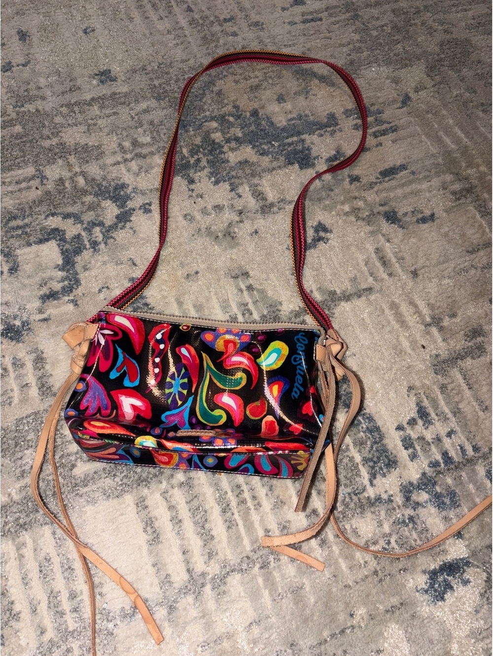 Consuela Small Crossbody Bag with Colorful Floral Design